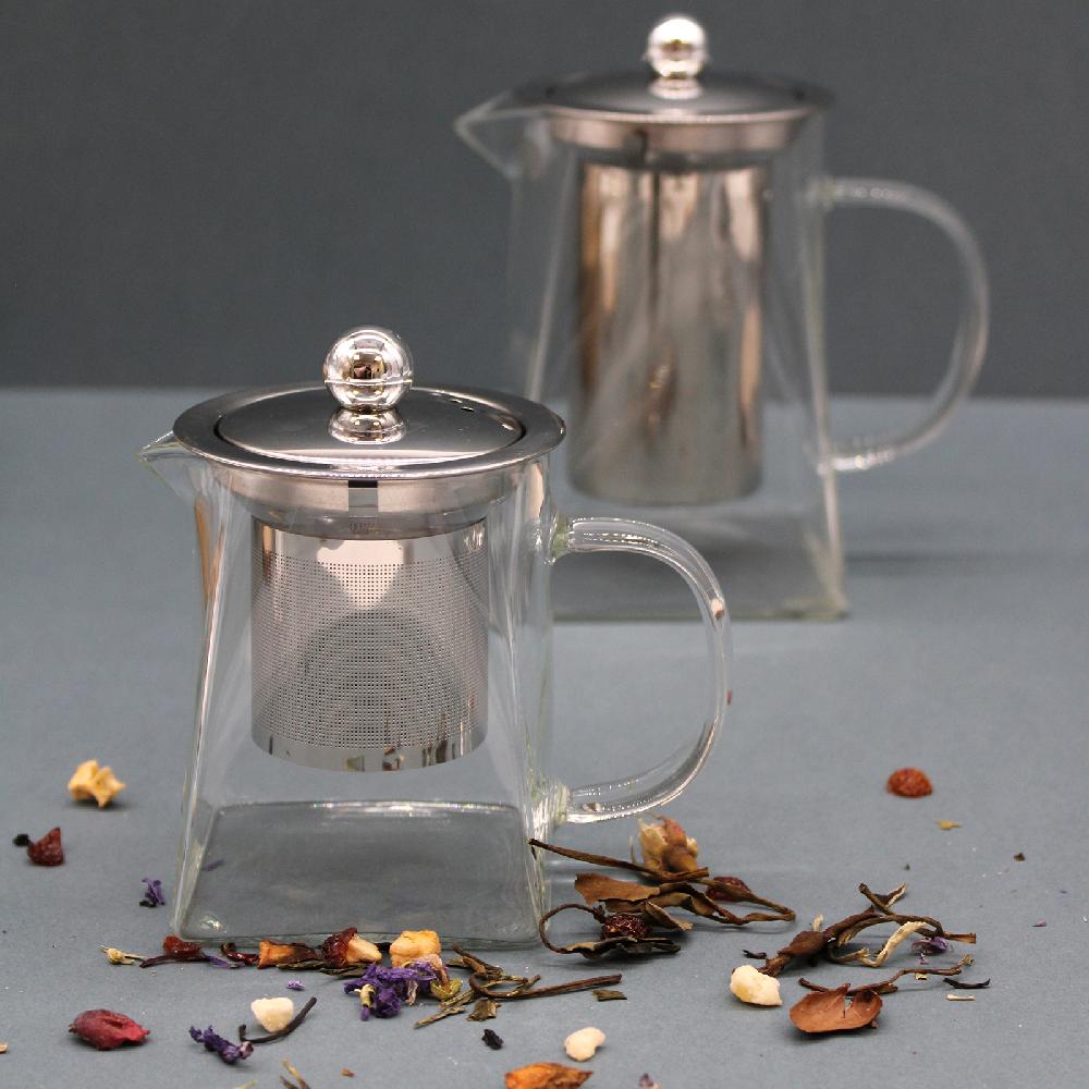 Ancient Wisdom Glass Infuser Teapot - Tower Shape - 350ml - Gift Boxed