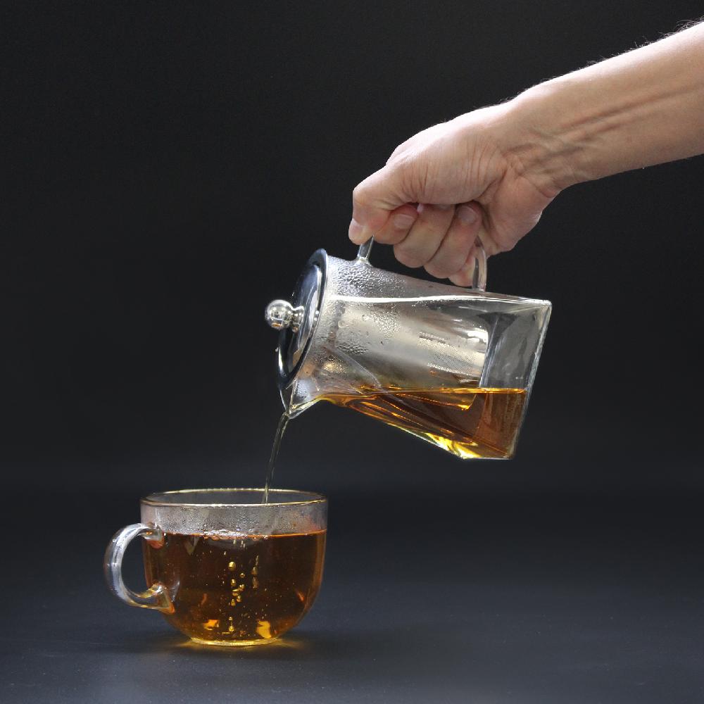 Ancient Wisdom Glass Infuser Teapot - Tower Shape - 780ml