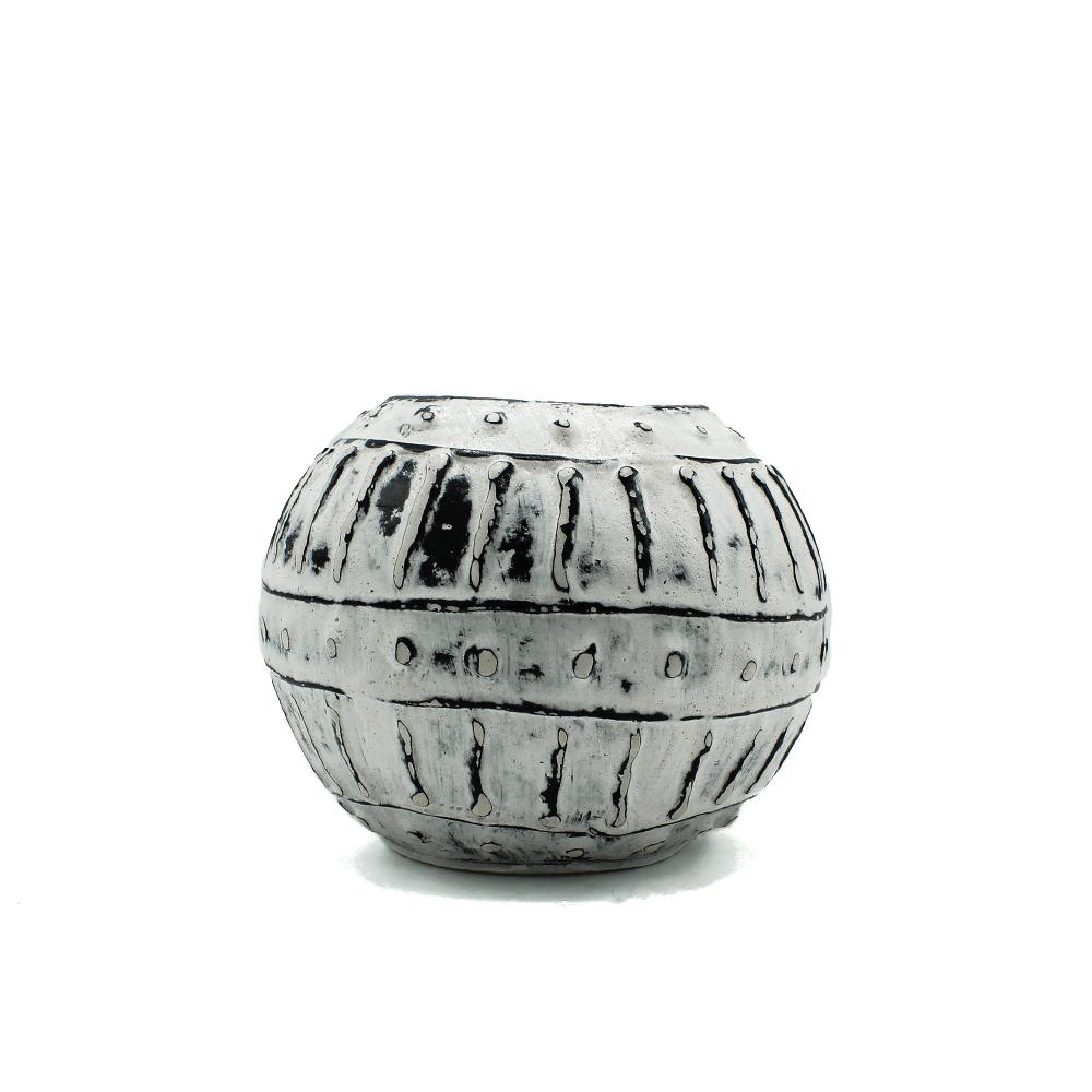 ancient wisdom Greek Bubble Clay Plant Pot - Cream 10cm