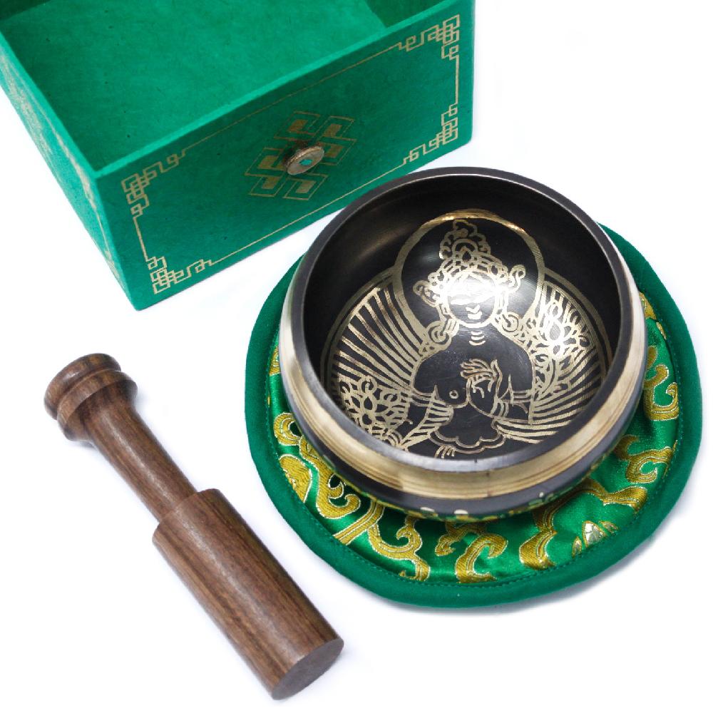 Ancient Wisdom Green Tara Singing Bowl Set 10cm (min 380gm)