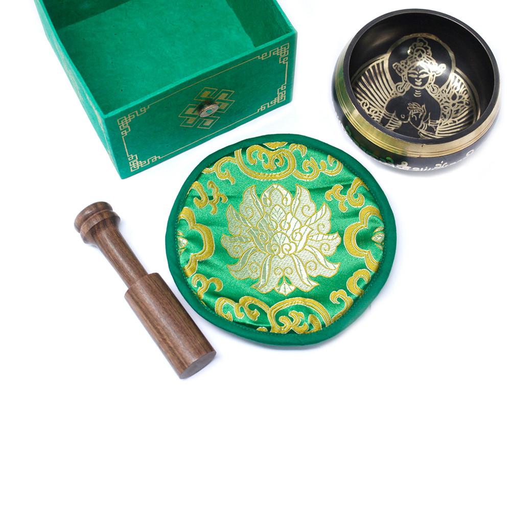 Ancient Wisdom Green Tara Singing Bowl Set 10cm (min 380gm)
