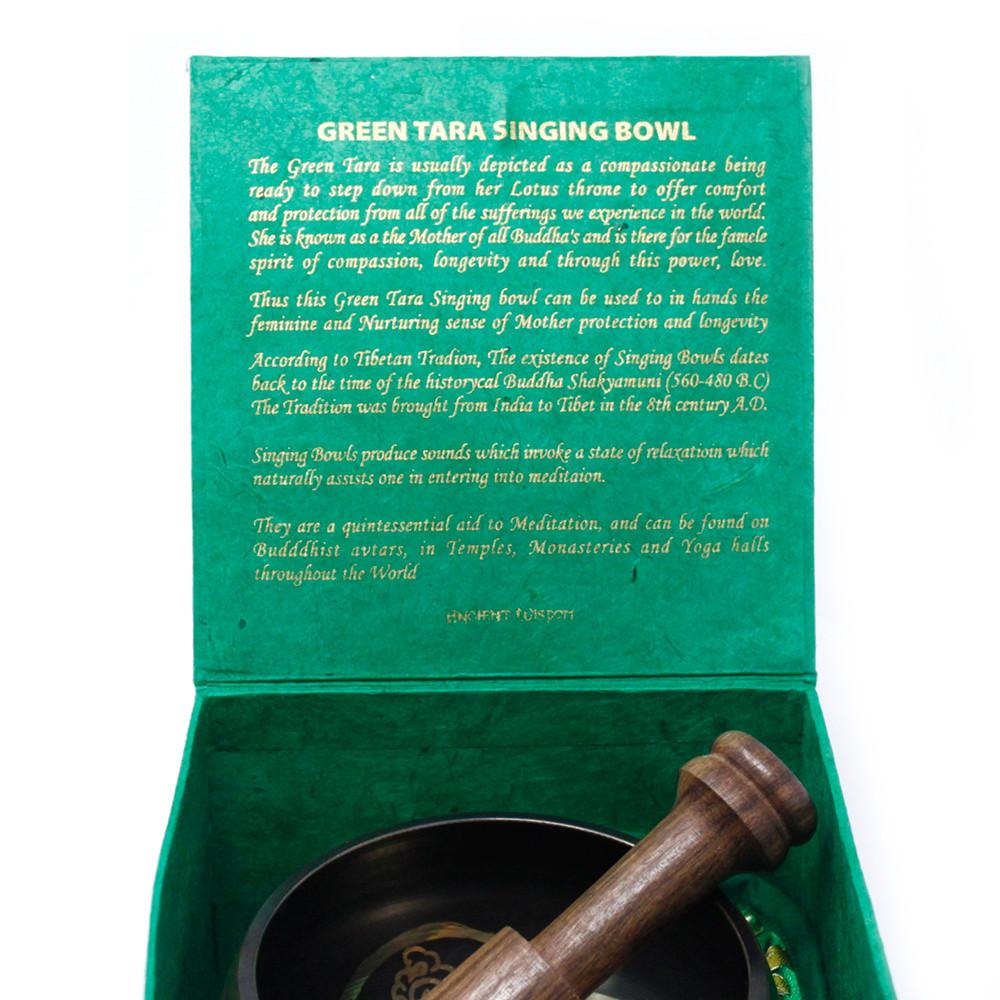 Ancient Wisdom Green Tara Singing Bowl Set 10cm (min 380gm)