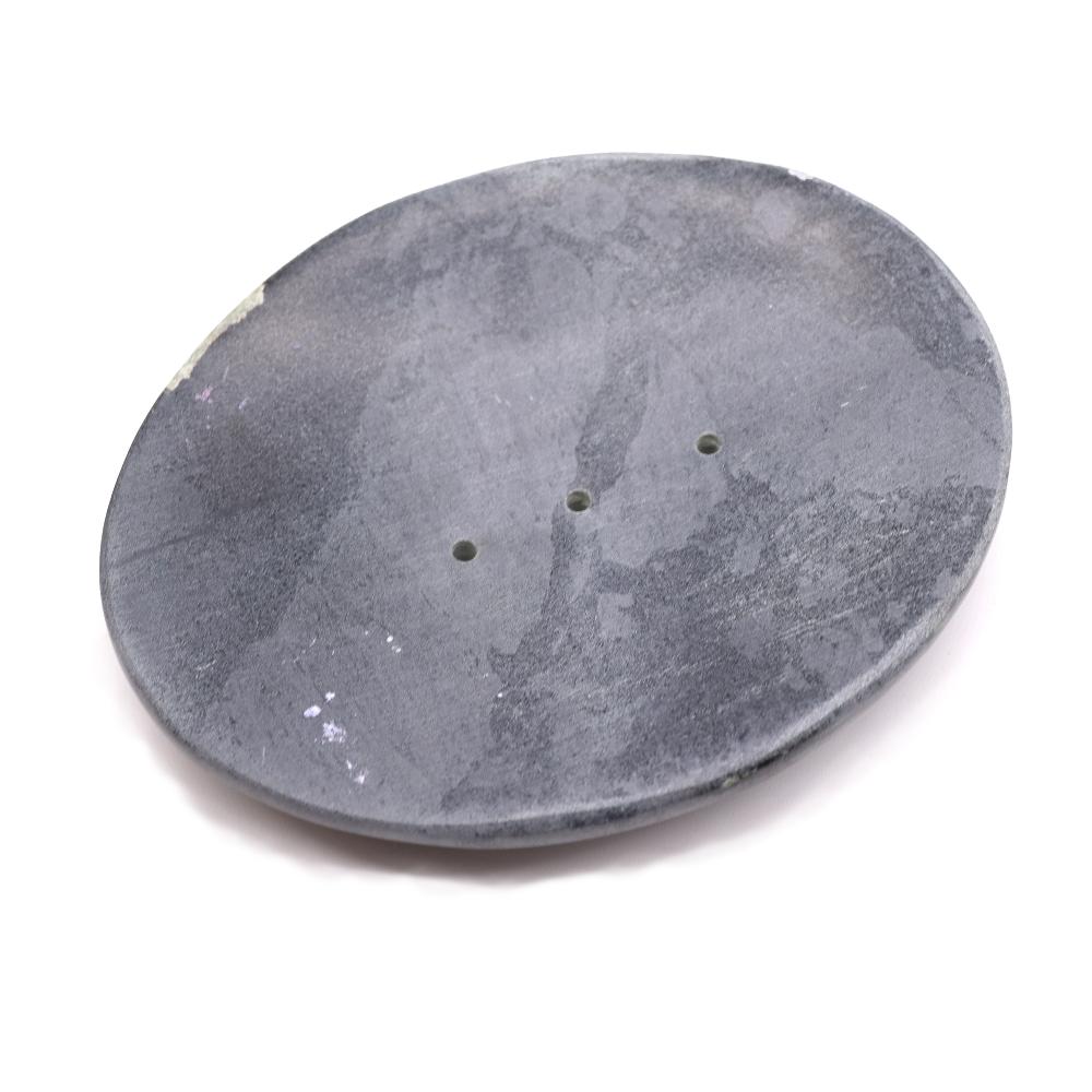 ancient wisdom Grey Soapstone Soap Dish 10x12cm- Classic Oval