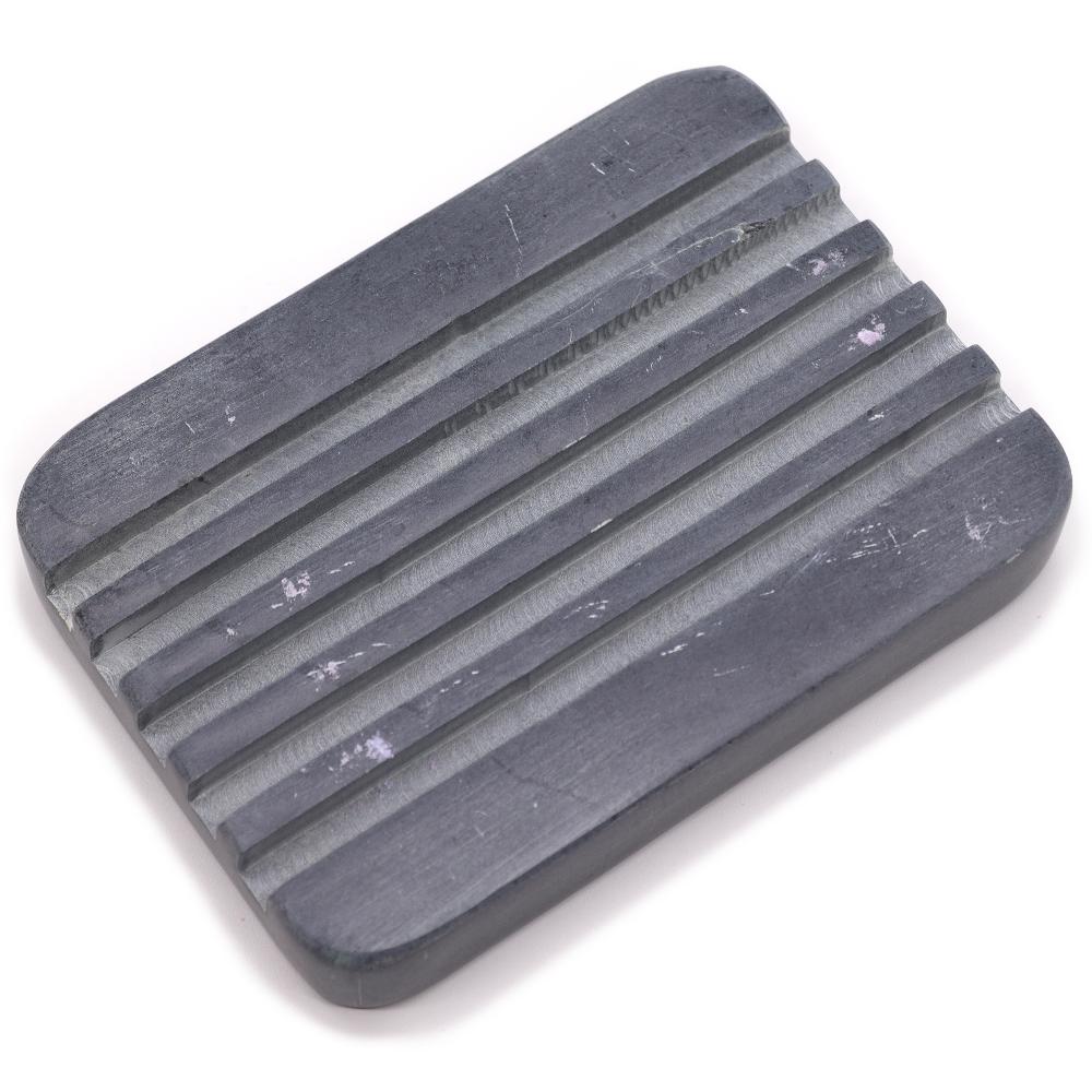 ancient wisdom Grey Soapstone Soap Dish 12x8.5cm - Heavey Ridges