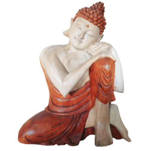 ancient wisdom Hand Carved Buddha Statue - 25cm Thinking