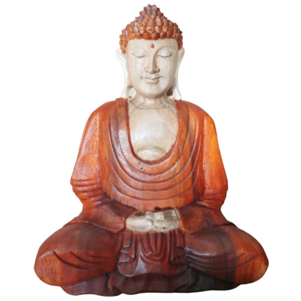 ancient wisdom Hand Carved Buddha Statue - 30cm Hand Down