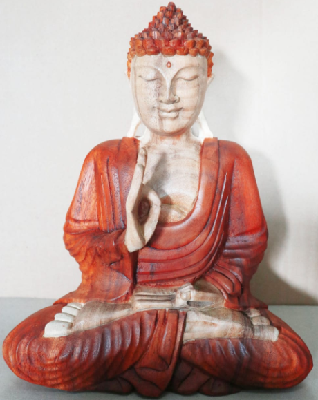 Ancient Wisdom Hand Carved Buddha Statue - 30cm Teaching Transmission