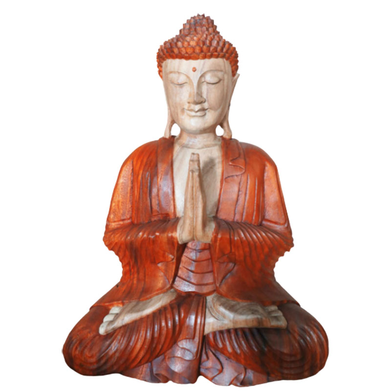 ancient wisdom Hand Carved Buddha Statue - 30cm Welcome