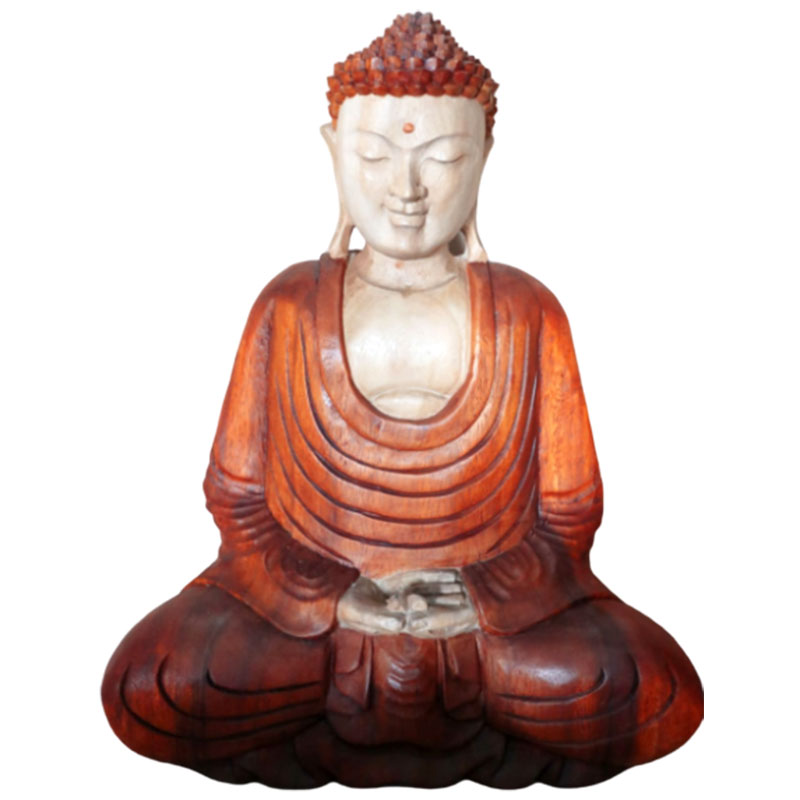 ancient wisdom Hand Carved Buddha Statue - 40cm Hand Down