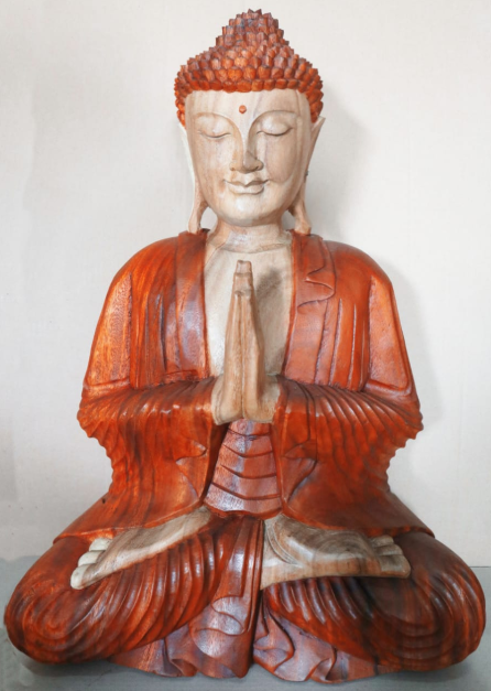 Ancient Wisdom Hand Carved Buddha Statue - 60cm Welcome