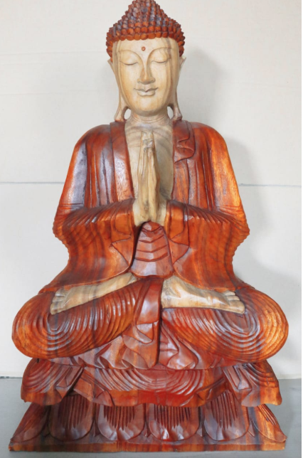 Ancient Wisdom Hand Carved Buddha Statue - 80cm Welcome