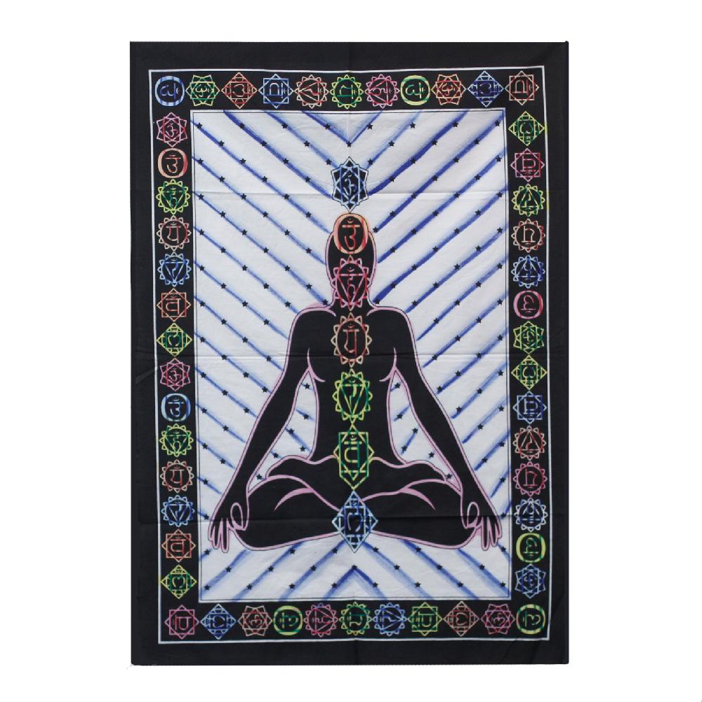 ancient wisdom Handbrushed Cotton Wall Art - Chakra Buddha