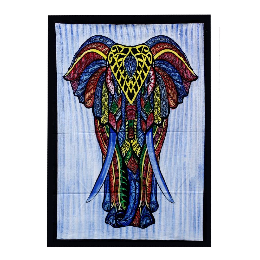 ancient wisdom Handbrushed Cotton Wall Art - Elephant