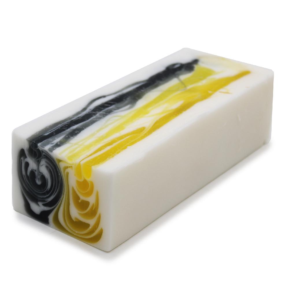 ancient wisdom Handcrafted Soap Loaf 1.2kg - Day and Night - Yellow and Black