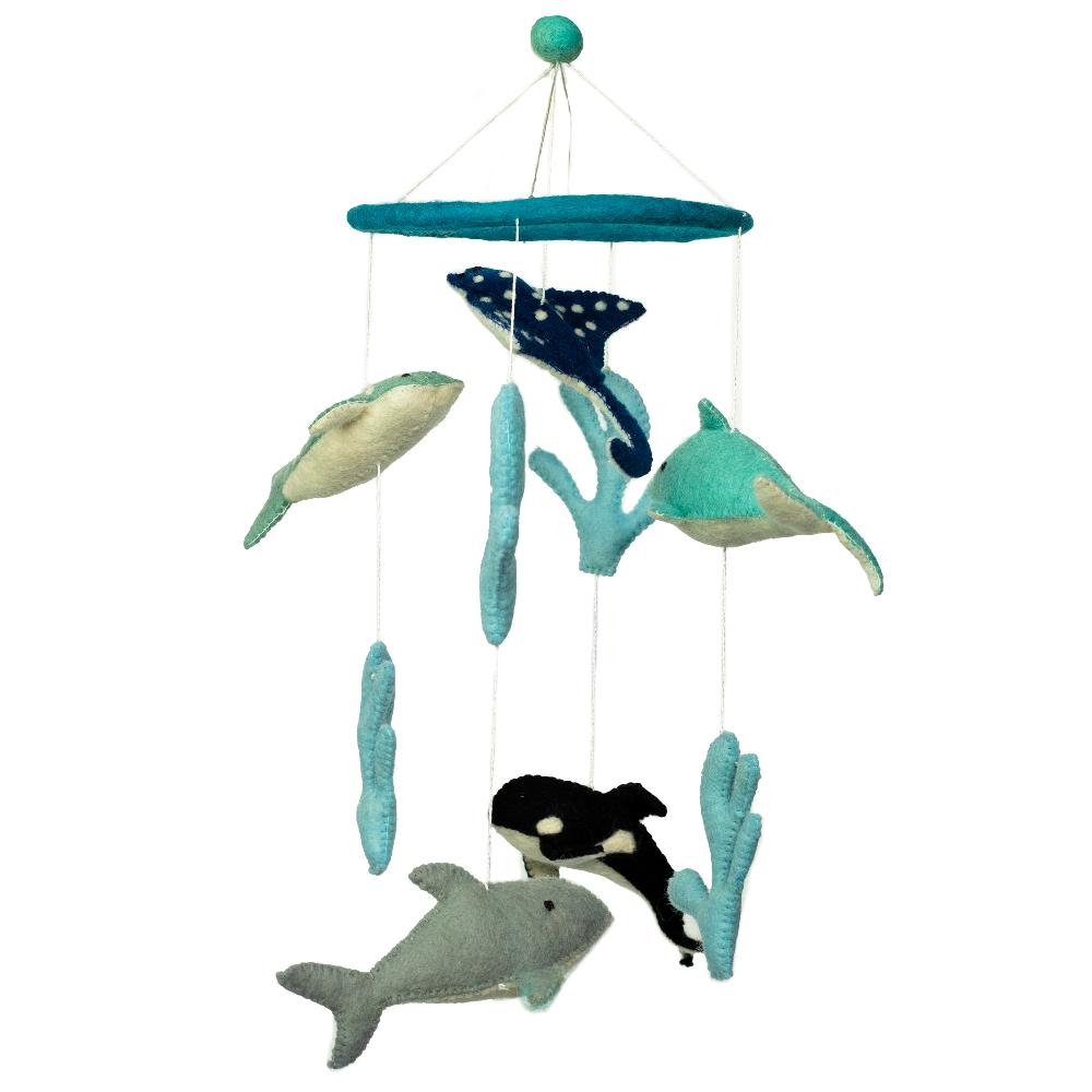 ancient wisdom Handmade Felt Mobile - Dolphines & Sealife