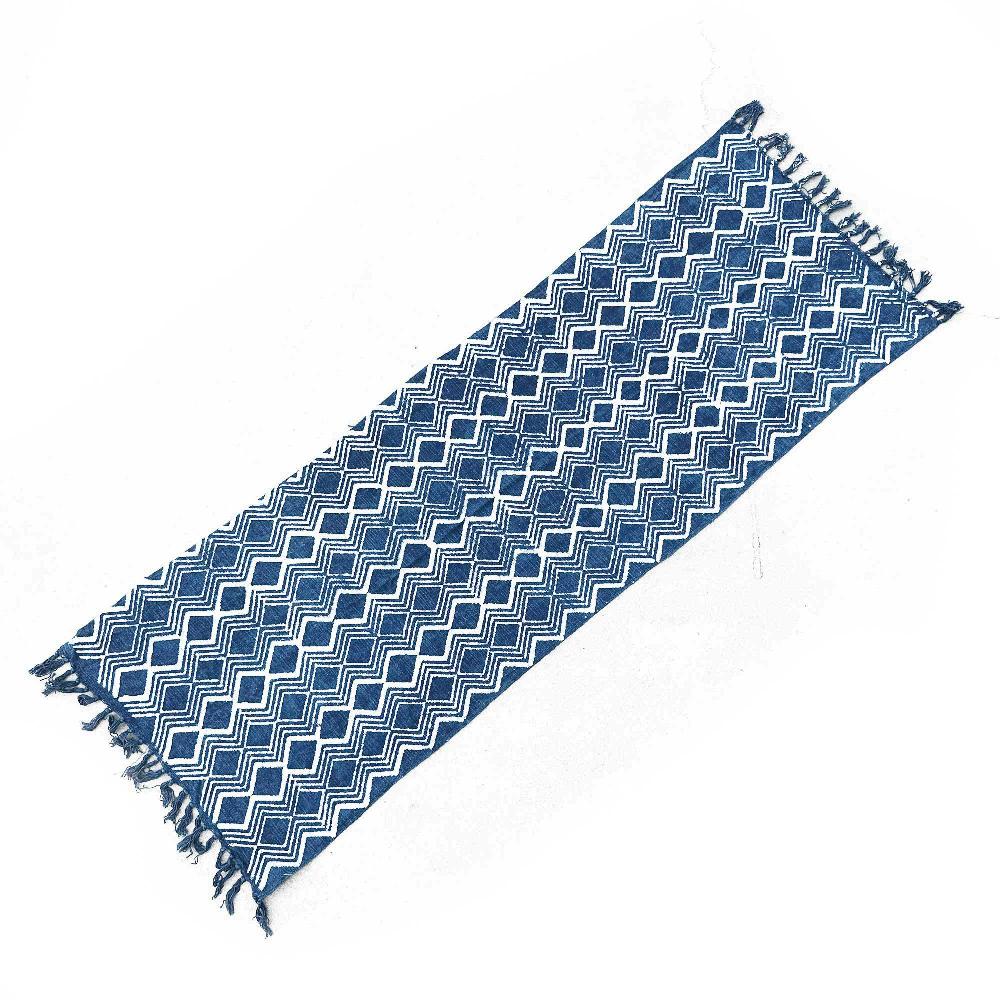 Ancient Wisdom Handmade Indigo Runner - 170x60cm - Heerak Patern