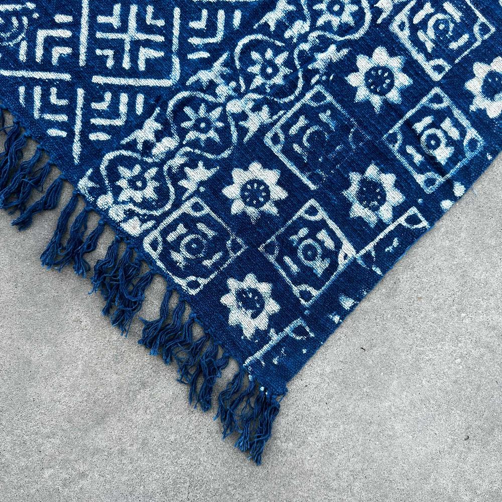 Ancient Wisdom Handmade Indigo Throw - 170x120cm - Desi Stripes