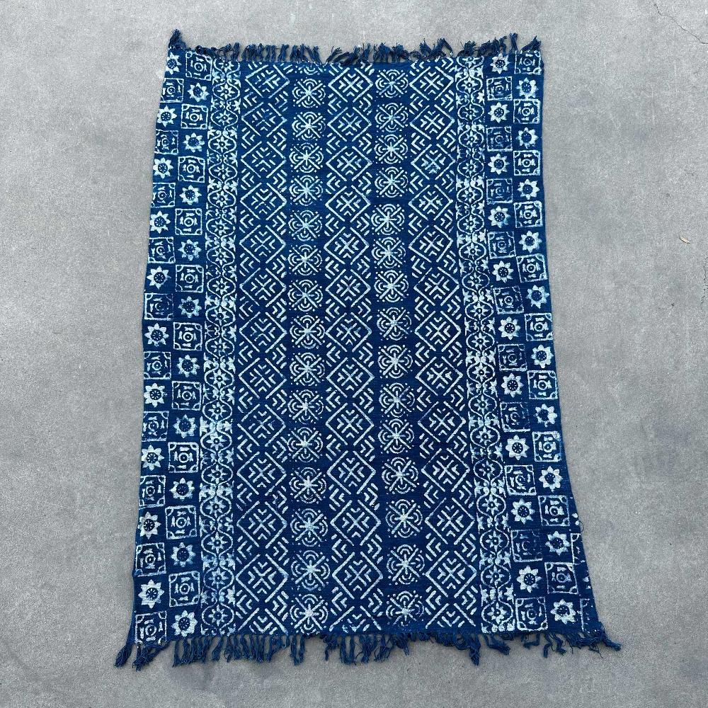 Ancient Wisdom Handmade Indigo Throw - 170x120cm - Desi Stripes