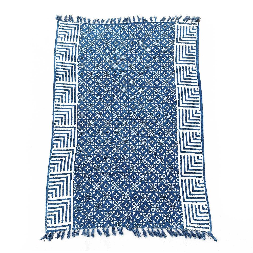 Ancient Wisdom Handmade Indigo Throw - 170x120cm - Kasba Tiles