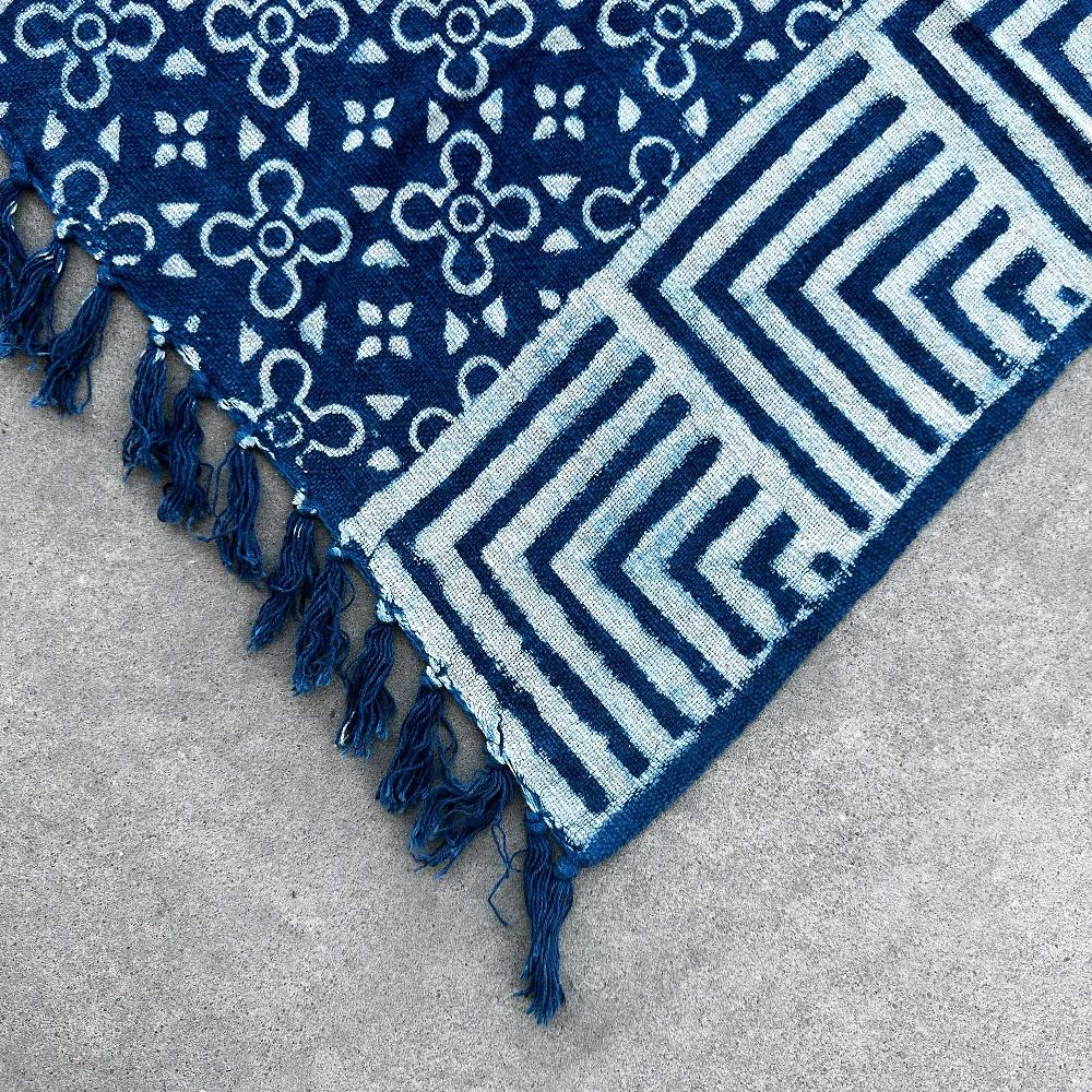 Ancient Wisdom Handmade Indigo Throw - 170x120cm - Kasba Tiles