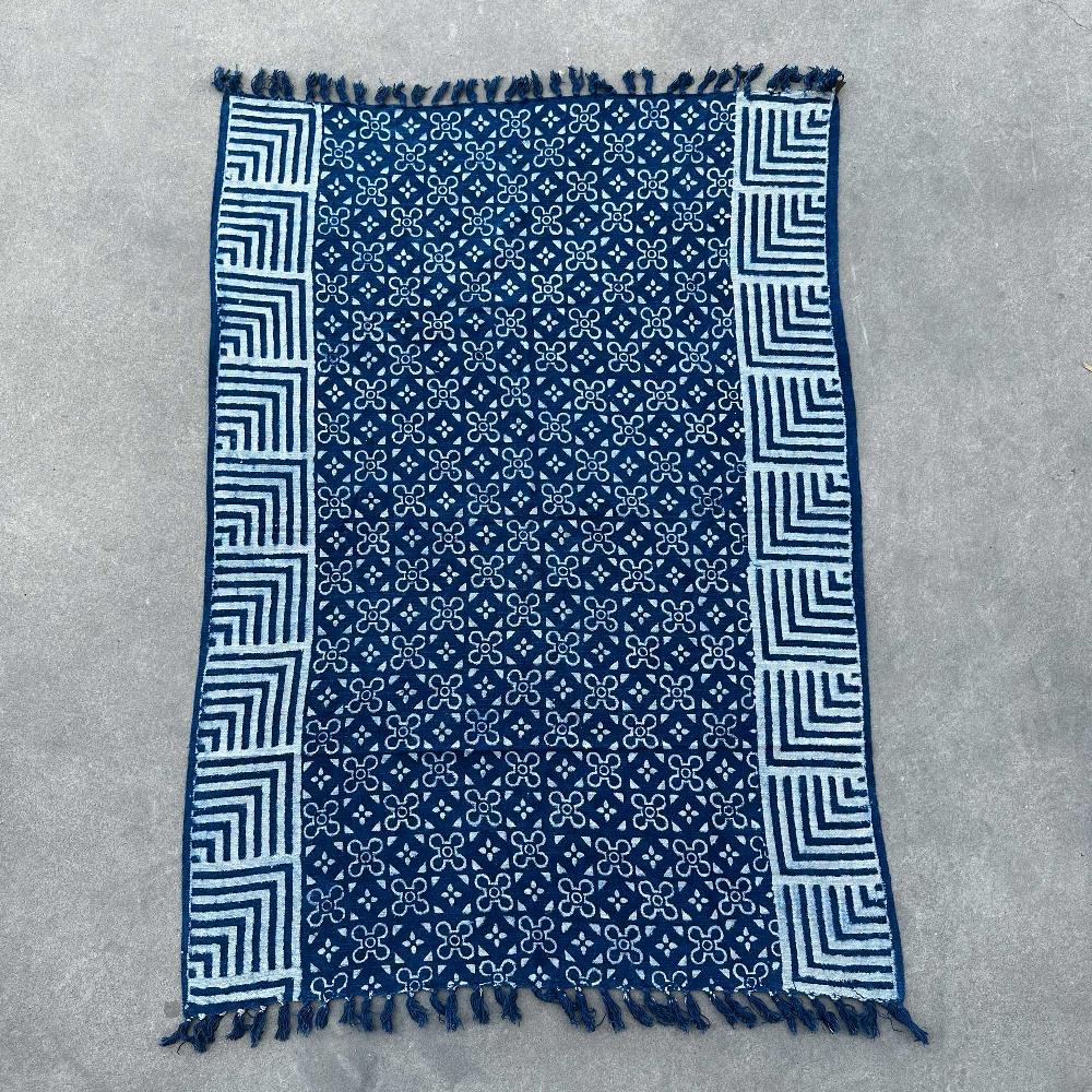 Ancient Wisdom Handmade Indigo Throw - 170x120cm - Kasba Tiles