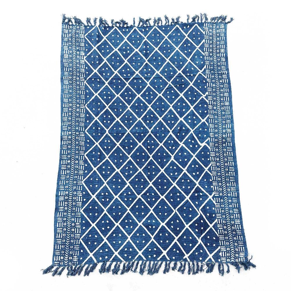 Ancient Wisdom Handmade Indigo Throw - 170x120cm - Midnight Heerak