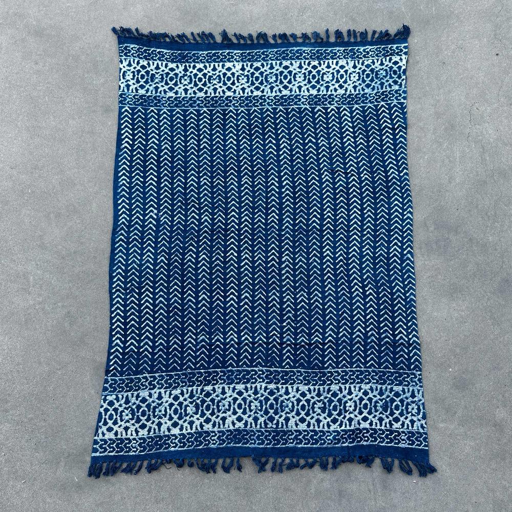 Ancient Wisdom Handmade Indigo Throw - 170x120cm - Seedha Arrows