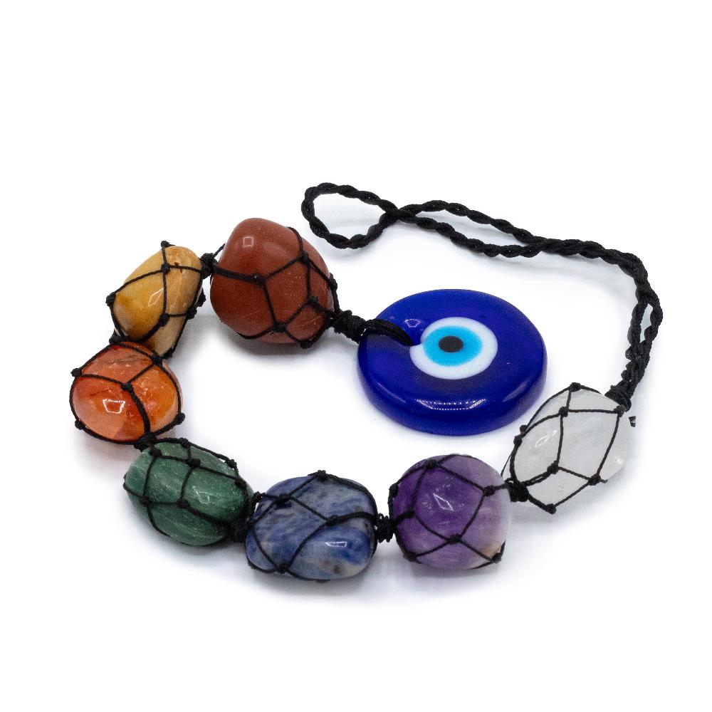 ancient wisdom Hanging Chakra Stone Pendant - Evil Eye
