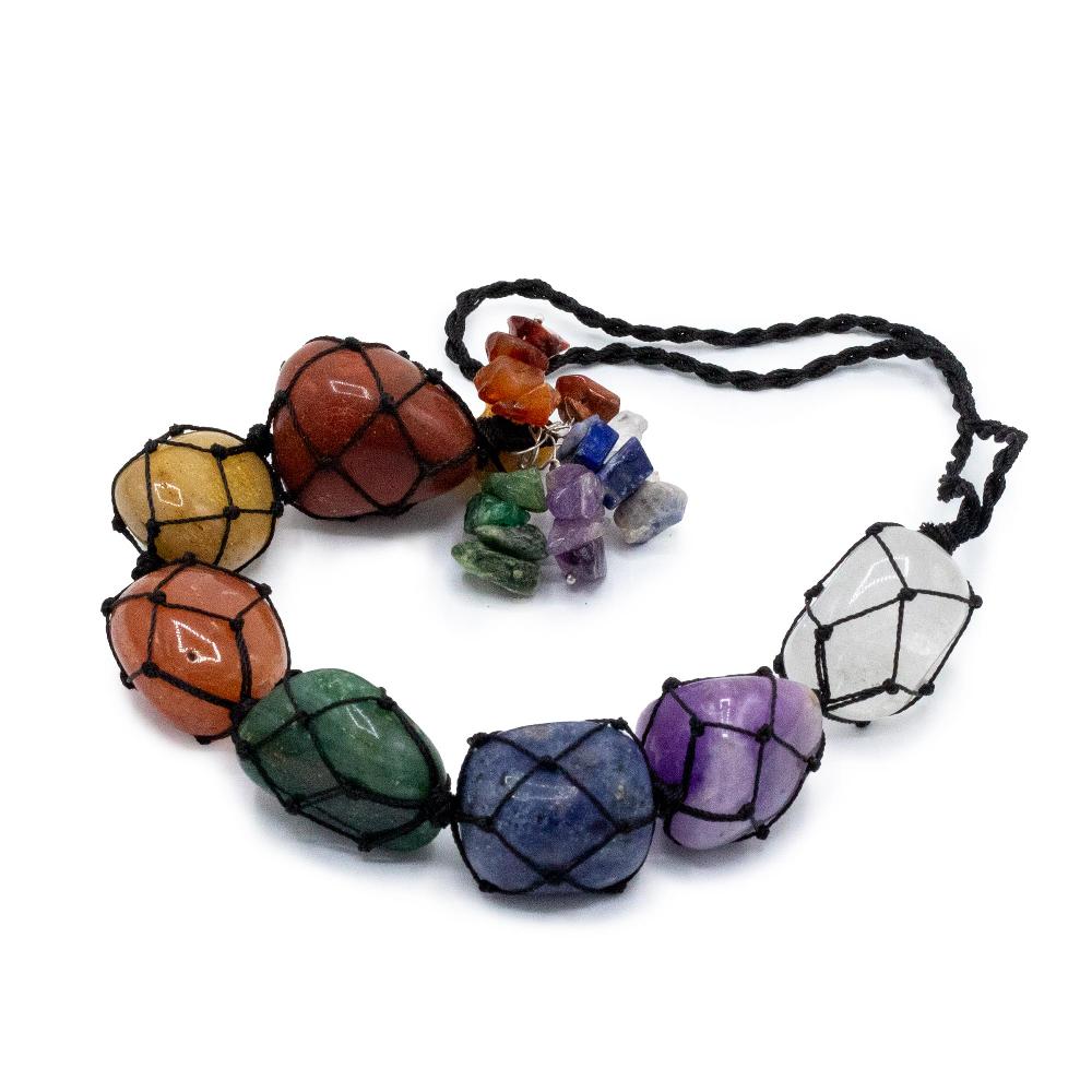 ancient wisdom Hanging Chakra Stone Pendant - Seven Chakra Chips