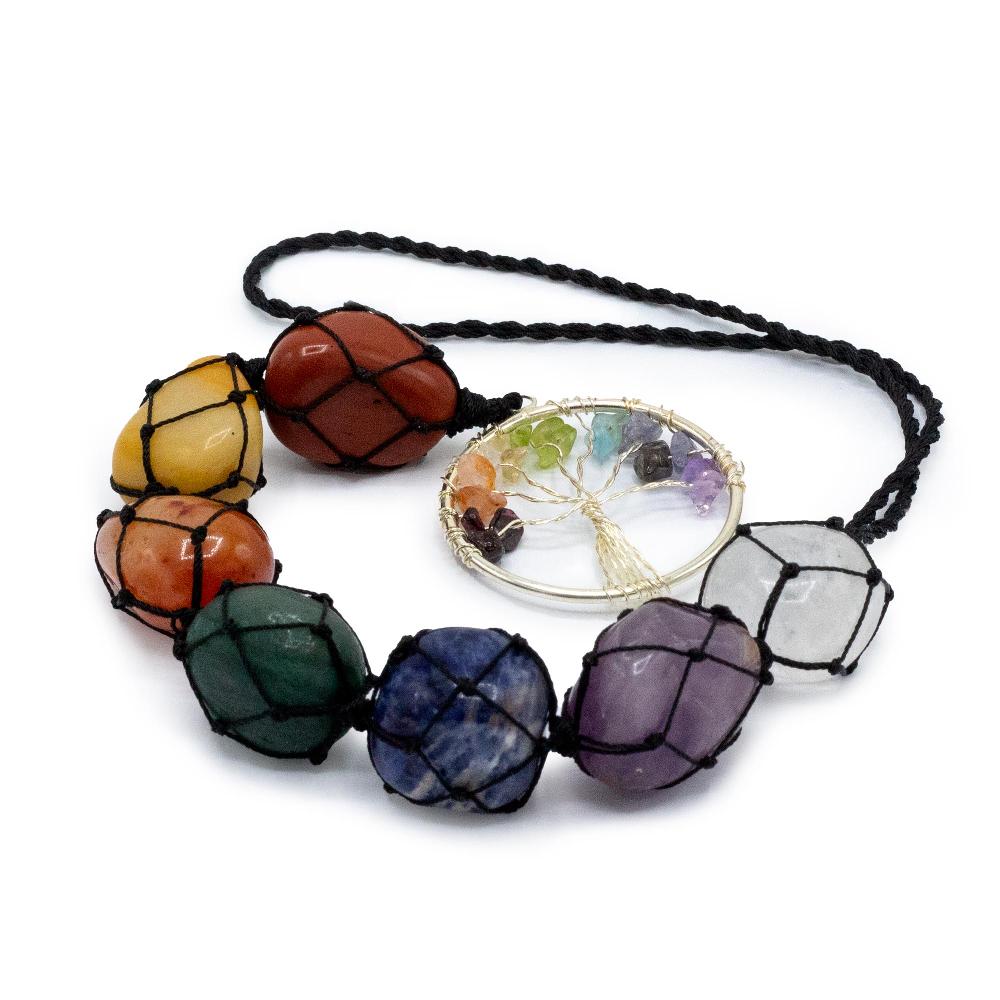 ancient wisdom Hanging Chakra Stone Pendant - Tree of Life