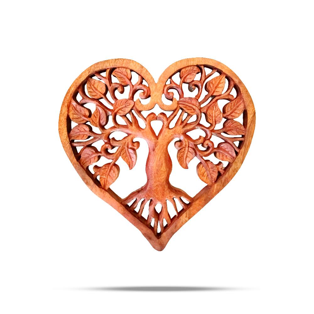 ancient wisdom Heart Decorative Wooden Tree of Life Panel 30cm