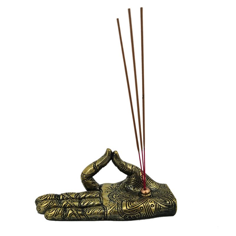 ancient wisdom Henna Buddha Hand Ashcatcher Incense Stick Burner