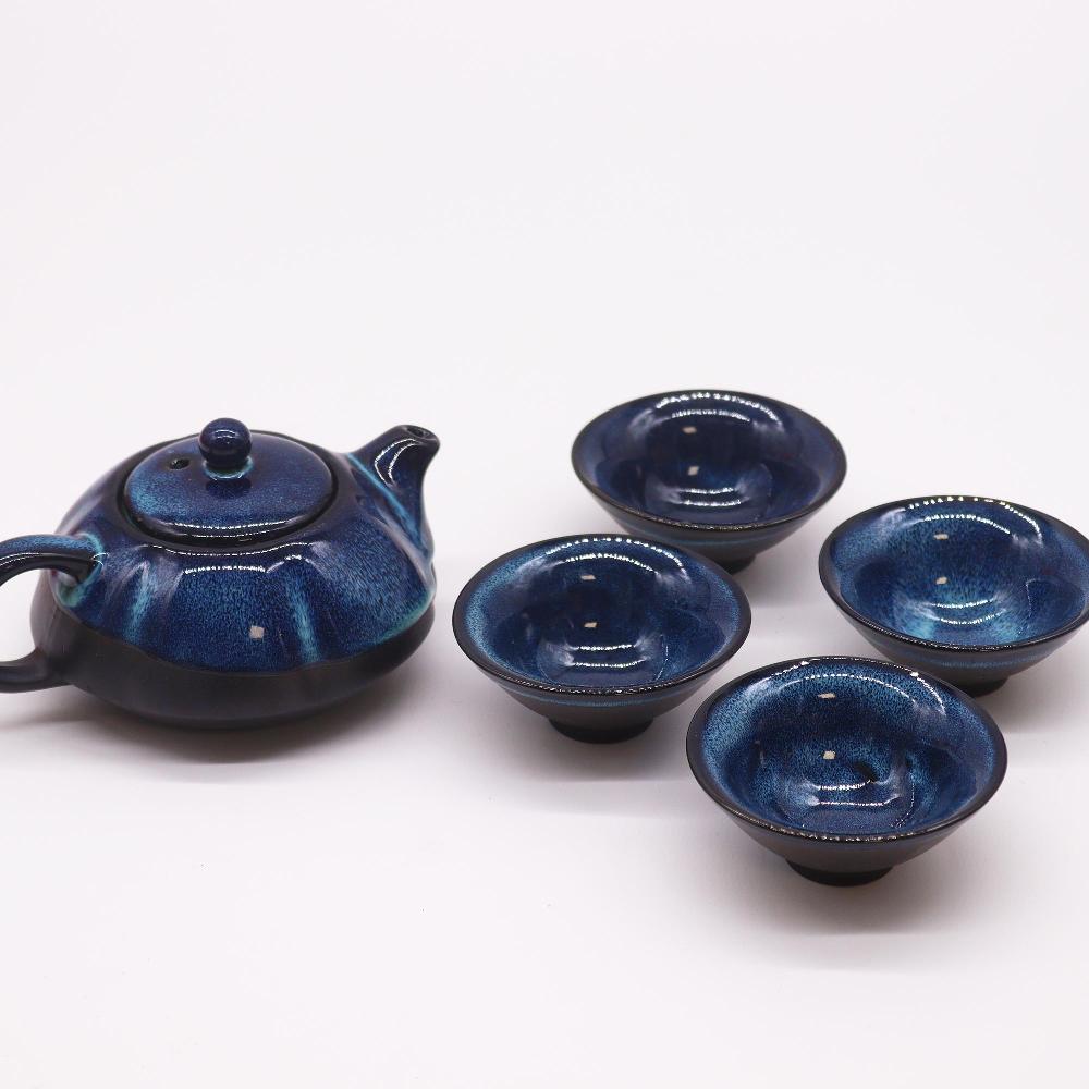Ancient Wisdom Herbal Blues Teapot Set - Pot & Four Cups