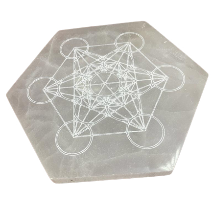 Ancient Wisdom Hexagonal Charging Plate 18cm - Direction & Decision