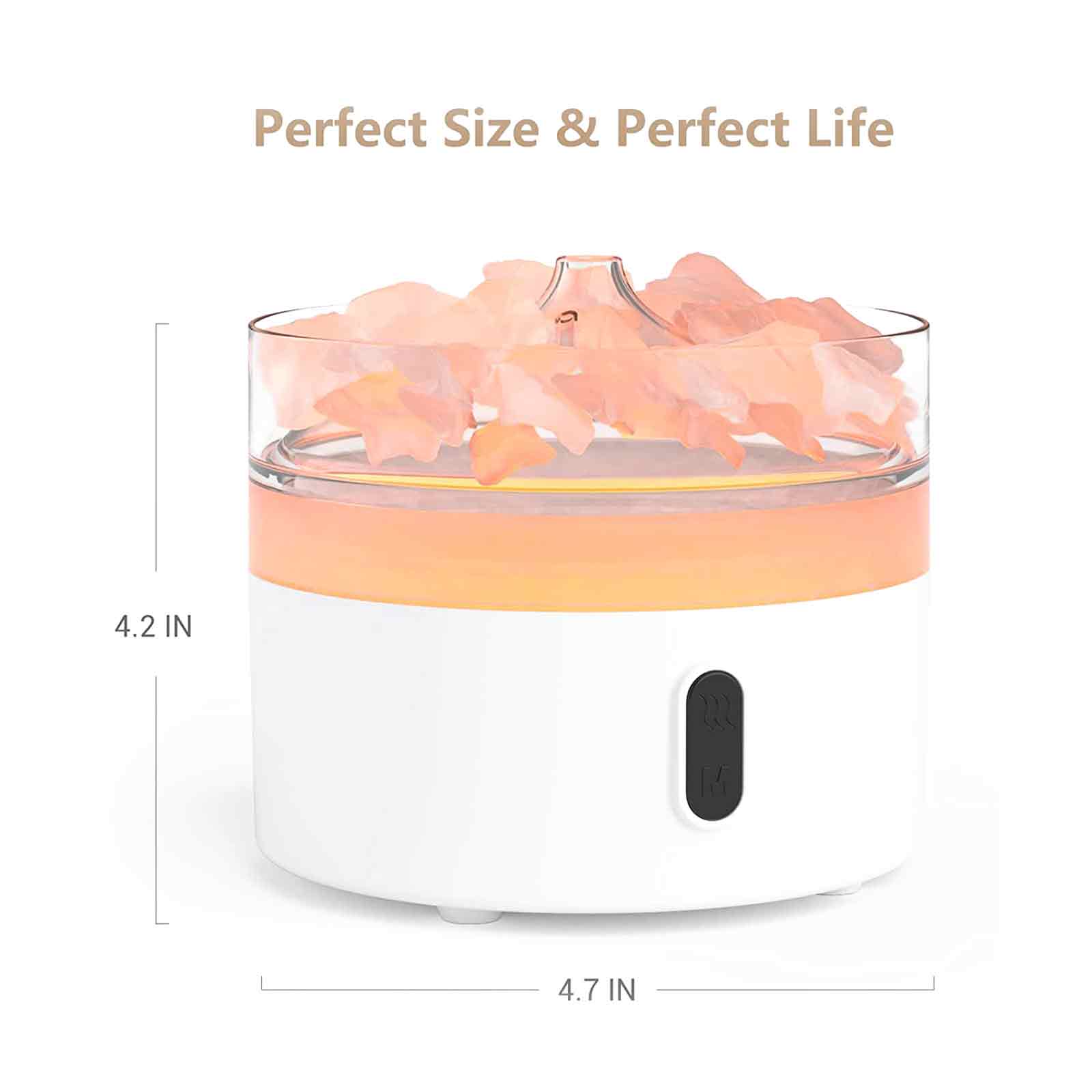Ancient Wisdom Himalayan Salt Aroma Diffuser - Night Light - USB-C - Flame Effect (Salt Included)