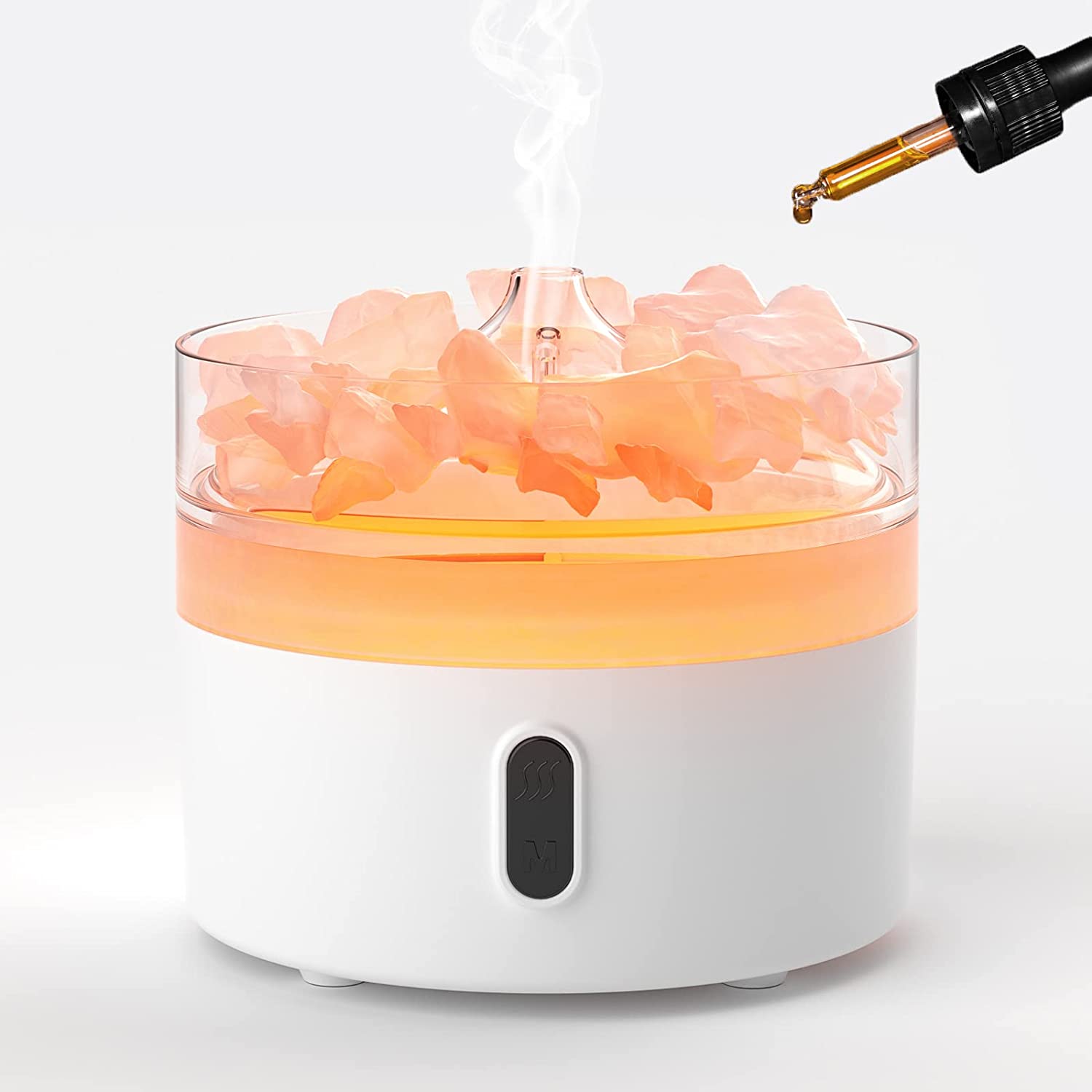 Ancient Wisdom Himalayan Salt Aroma Diffuser - Night Light - USB-C - Flame Effect (Salt Included)