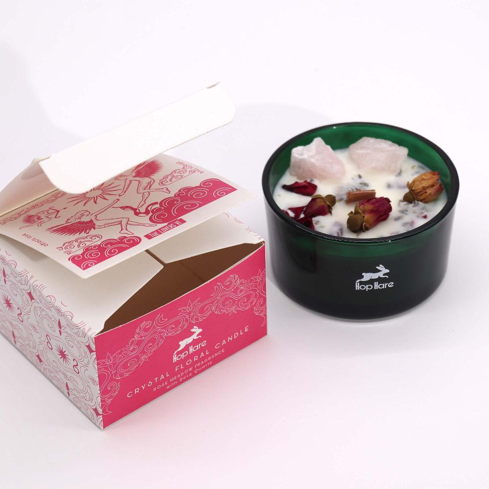 Ancient Wisdom Hop Hare Crystal Magic Flower Candle - The Lovers
