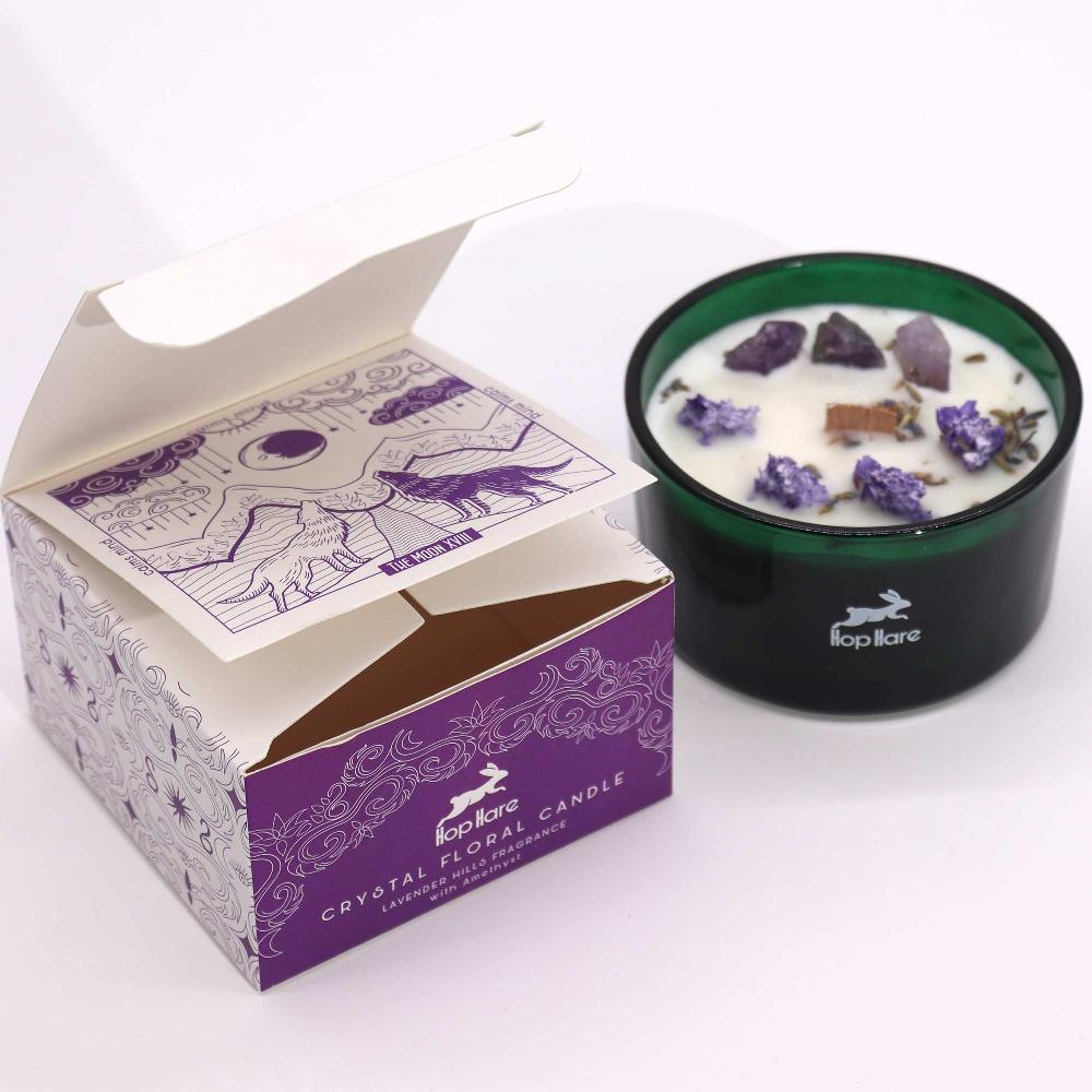 Ancient Wisdom Hop Hare Crystal Magic Flower Candle - The Moon