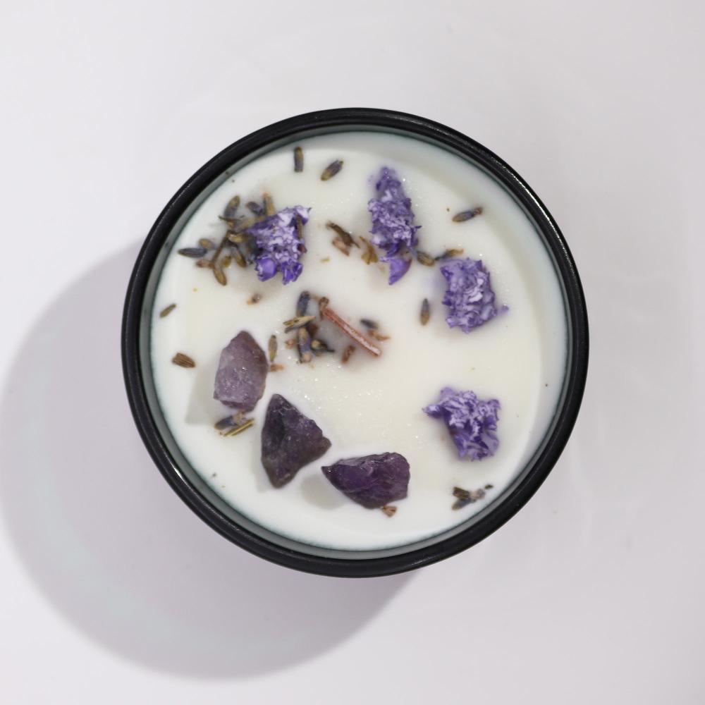 Ancient Wisdom Hop Hare Crystal Magic Flower Candle - The Moon