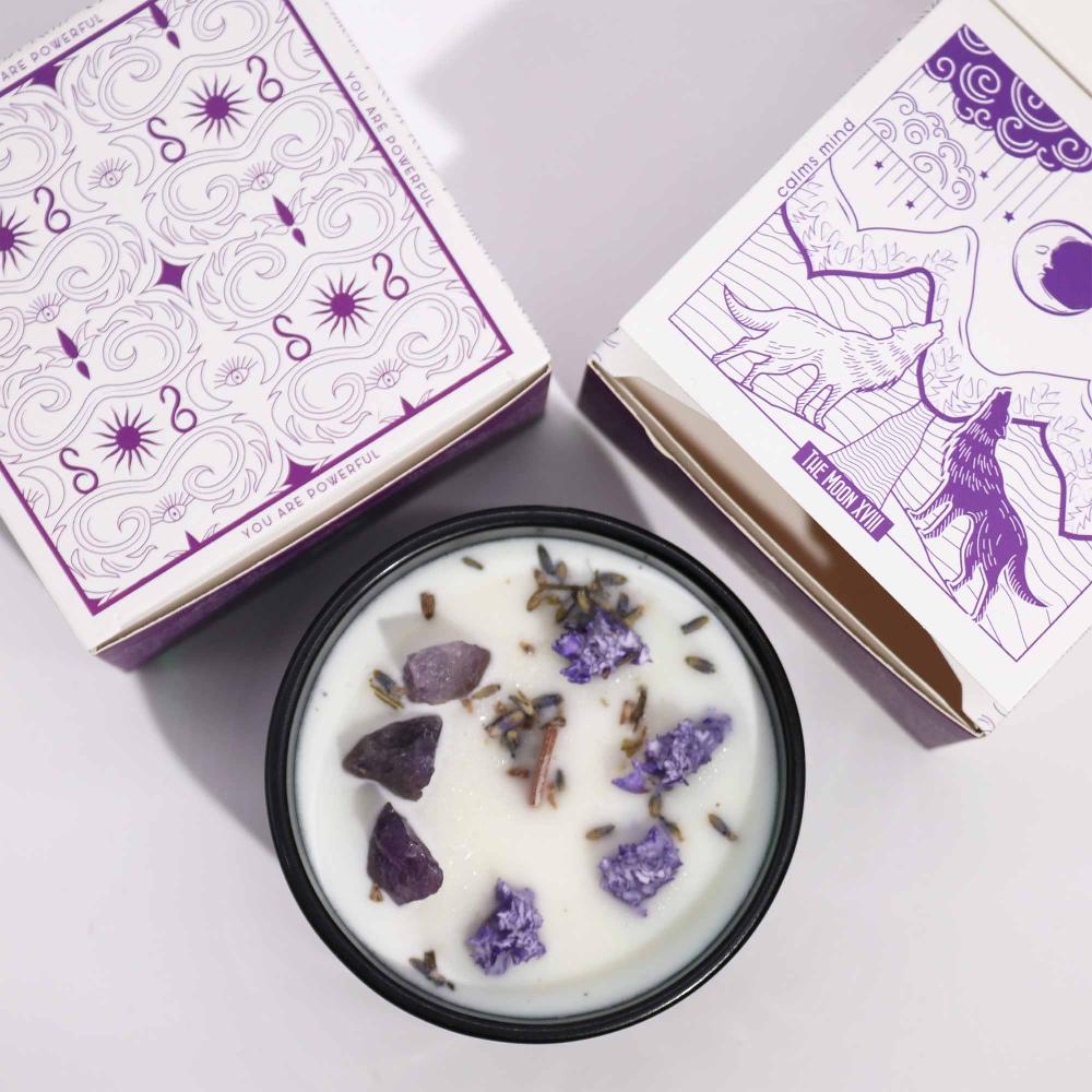 Ancient Wisdom Hop Hare Crystal Magic Flower Candle - The Moon