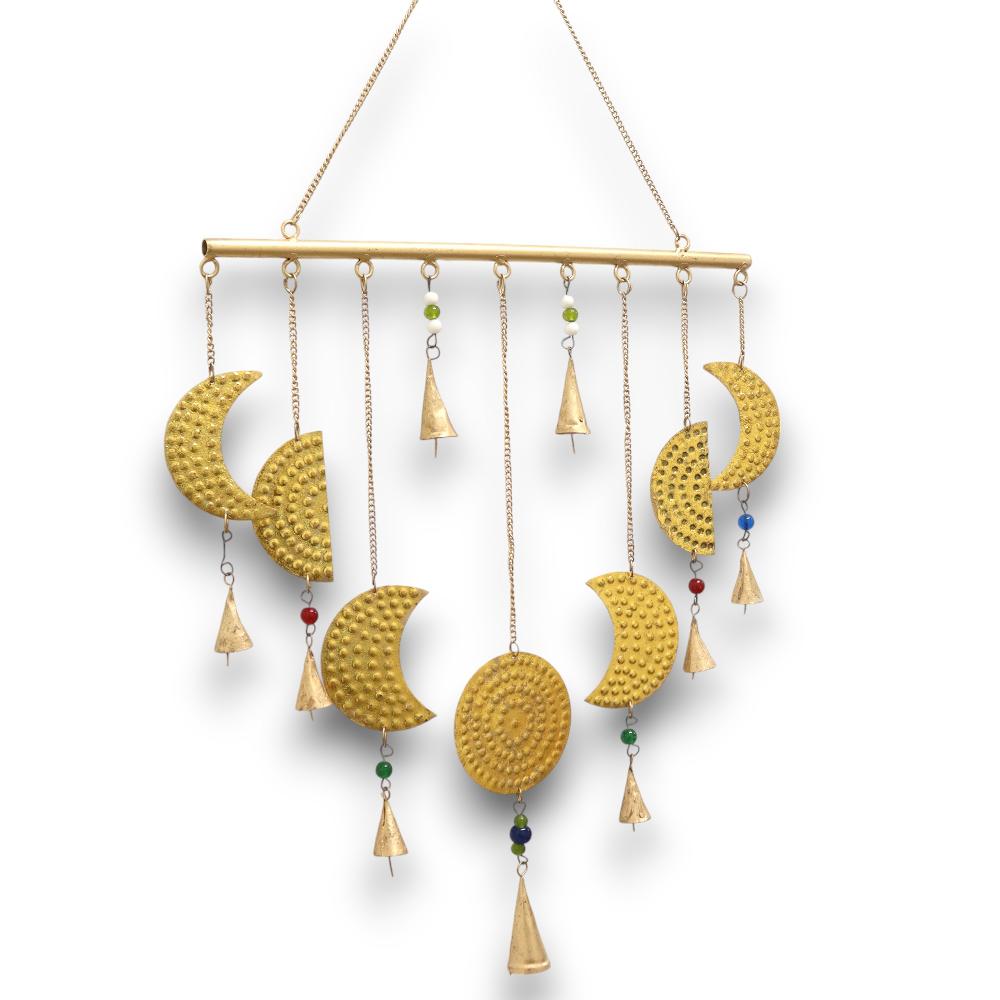 Ancient Wisdom Indian Chimes - Brass Moon Phases Chimes - 43x40cm