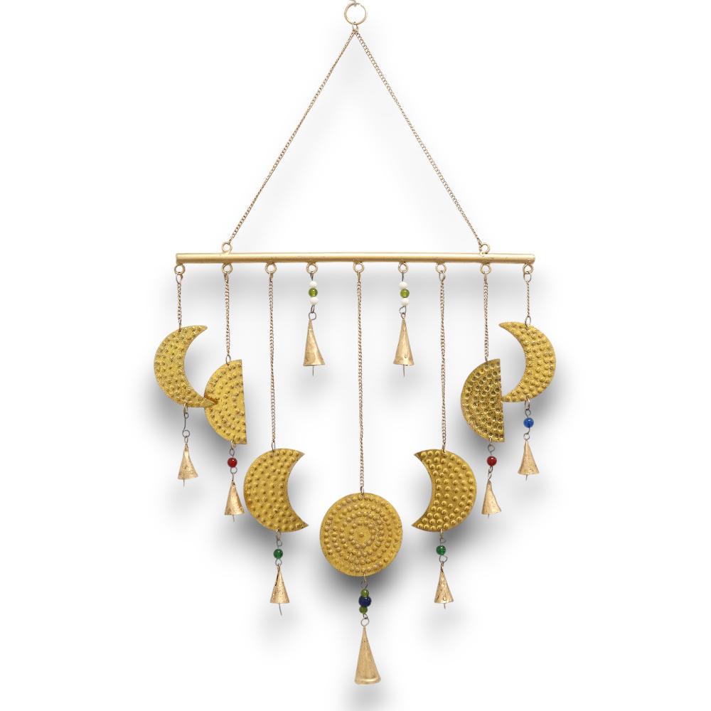 ancient wisdom Indian Chimes - Brass Moon Phases Chimes - 43x40cm
