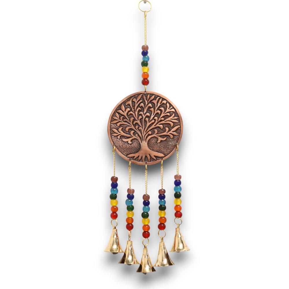 ancient wisdom Indian Chimes - Med Tree of Life - Chakra Beads 5 Bells - 10x36cm