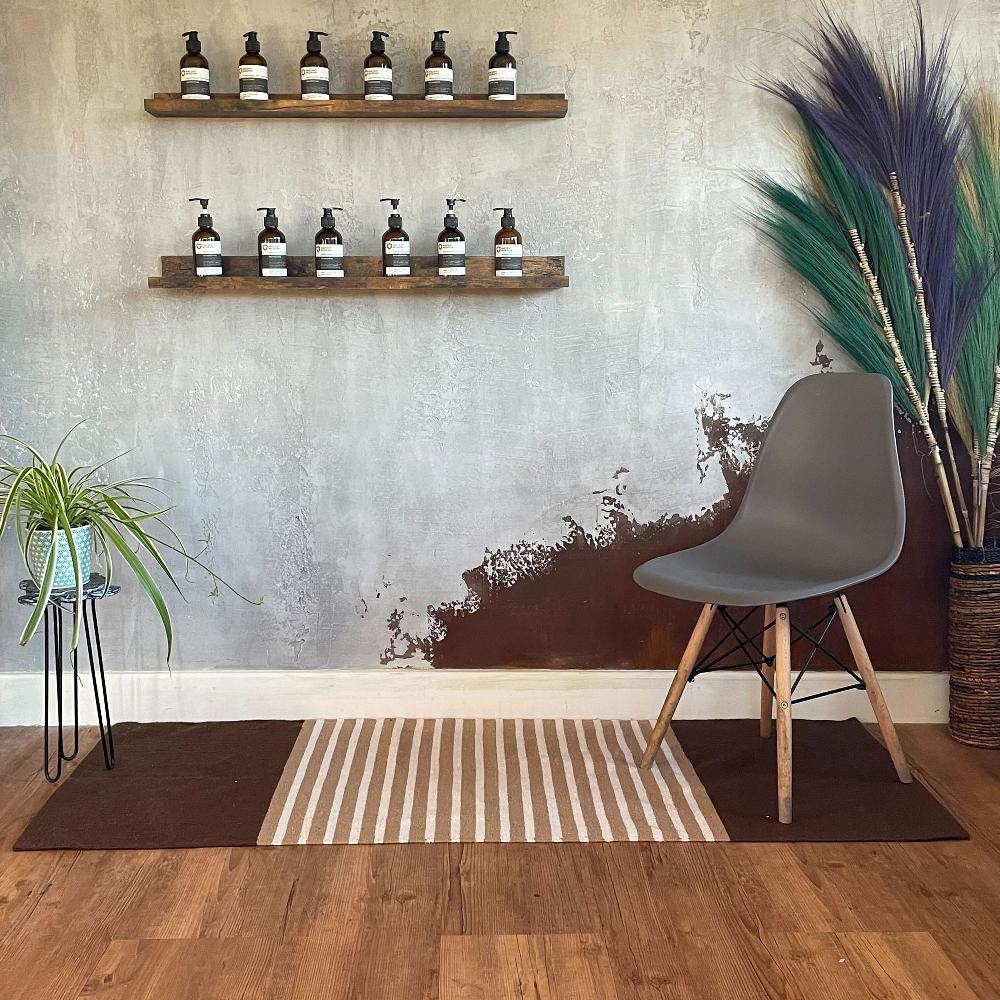 Ancient Wisdom Indian Cotton Rug - 70x170cm - Dark Brown / Beige