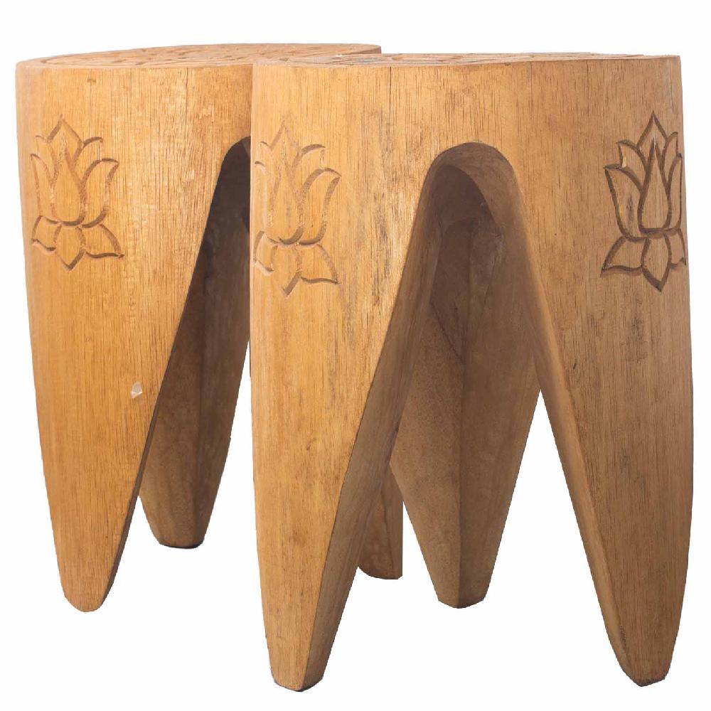 ancient wisdom Interlocking Table/Stool set of 2 - Natural