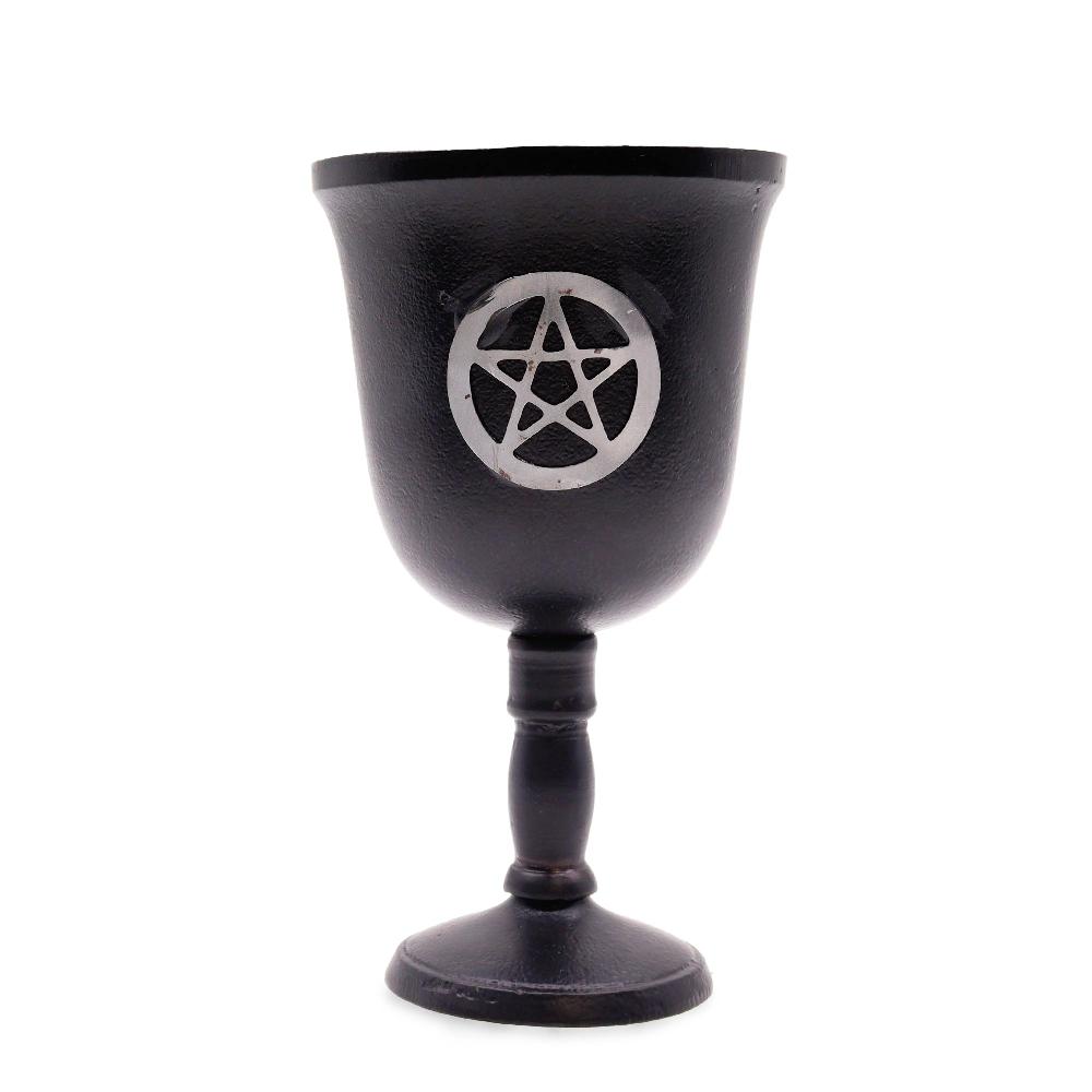 ancient wisdom Iron Ritual Goblet - Pentagram - 20x11cm
