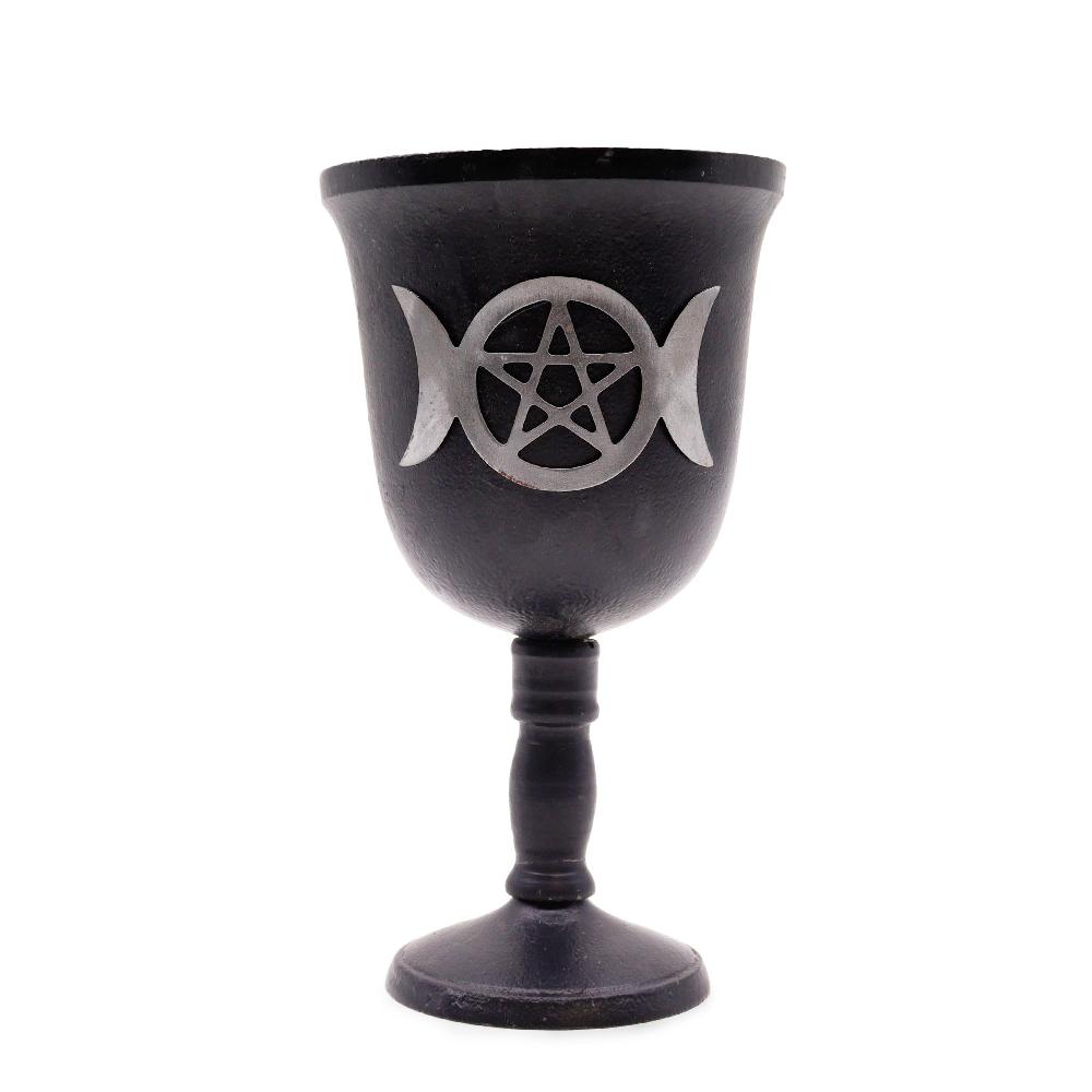 ancient wisdom Iron Ritual Goblet - Triple Moon - 20x11cm