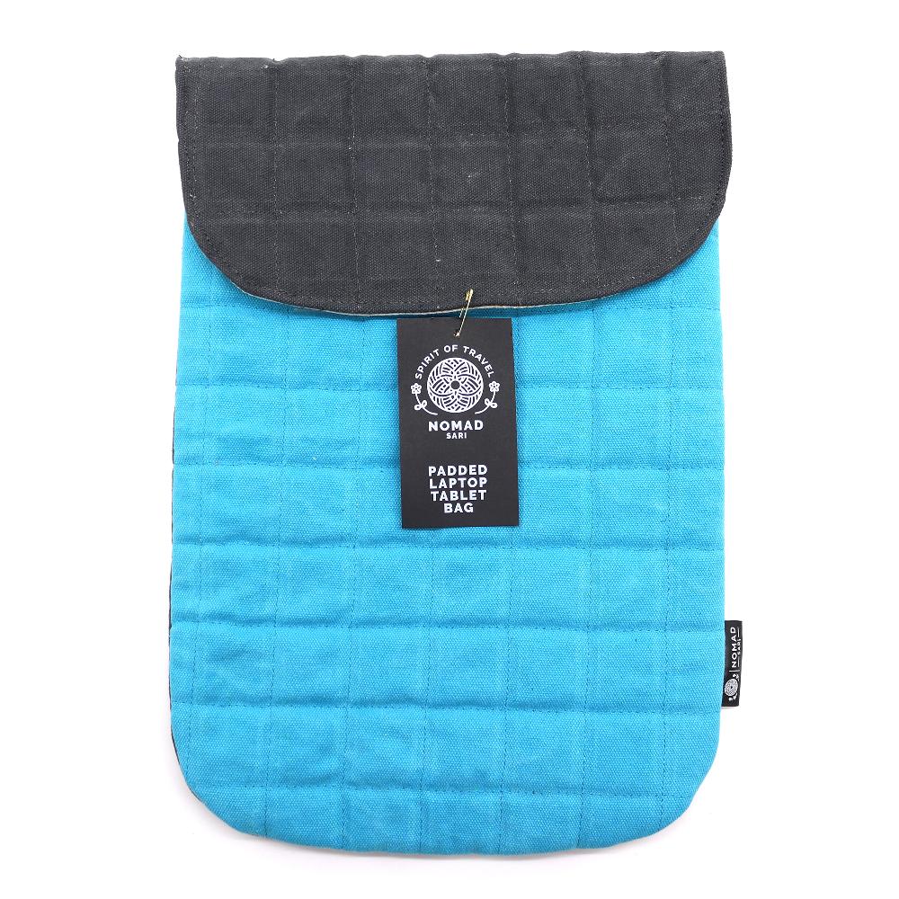 ancient wisdom Laptop Padded Pouch - Terrific Turquoise - 14oz