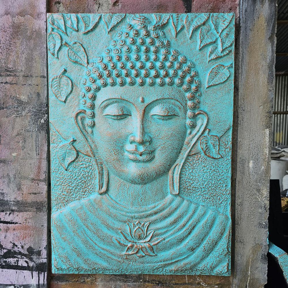 ancient wisdom Large Buddha Frame Turquoise Relief - 0.7x1m