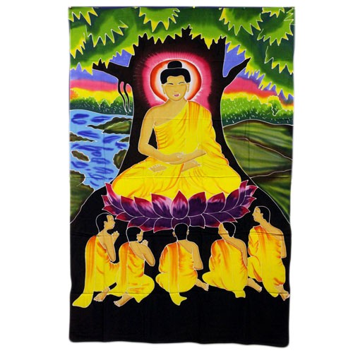 ancient wisdom Large Buddha under the Bodhi Tree 188x117cm